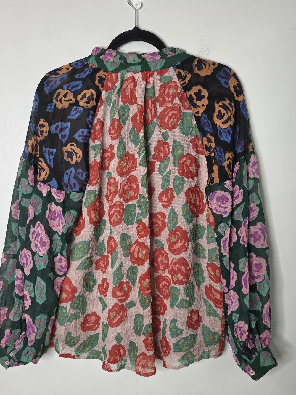 Jodiful Colorful Flower Pattern Button Up Blouse - Picture 7 of 9